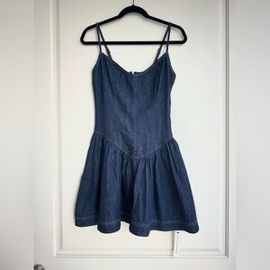 NEW Reformation Lottie Denim Mini Dress 4